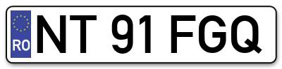 Placuta inmatriculare numar auto  NT-91-FGQ, NT 91 FGQ, NT91FGQ