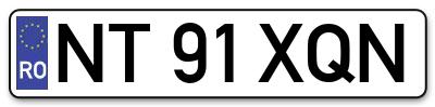 Placuta inmatriculare numar auto  NT-91-XQN, NT 91 XQN, NT91XQN