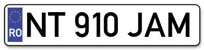 Placuta inmatriculare numar auto  NT-910-JAM, NT 910 JAM, NT910JAM