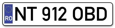 Placuta inmatriculare numar auto  NT-912-OBD, NT 912 OBD, NT912OBD
