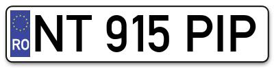 Placuta inmatriculare numar auto  NT-915-PIP, NT 915 PIP, NT915PIP