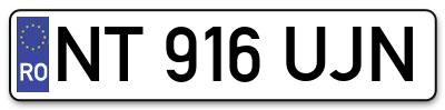 Placuta inmatriculare numar auto  NT-916-UJN, NT 916 UJN, NT916UJN