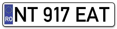 Placuta inmatriculare numar auto  NT-917-EAT, NT 917 EAT, NT917EAT