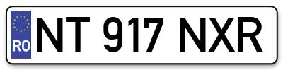 Placuta inmatriculare numar auto  NT-917-NXR, NT 917 NXR, NT917NXR