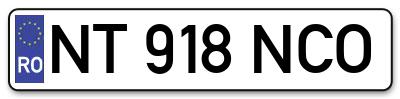 Placuta inmatriculare numar auto  NT-918-NCO, NT 918 NCO, NT918NCO