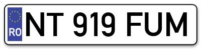 Placuta inmatriculare numar auto  NT-919-FUM, NT 919 FUM, NT919FUM