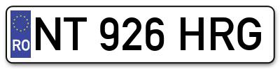 Placuta inmatriculare numar auto  NT-926-HRG, NT 926 HRG, NT926HRG