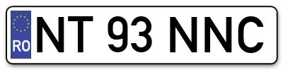 Placuta inmatriculare numar auto  NT-93-NNC, NT 93 NNC, NT93NNC