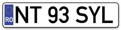 Placuta inmatriculare numar auto  NT-93-SYL, NT 93 SYL, NT93SYL