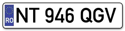 Placuta inmatriculare numar auto  NT-946-QGV, NT 946 QGV, NT946QGV