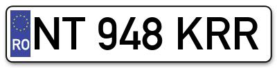 Placuta inmatriculare numar auto  NT-948-KRR, NT 948 KRR, NT948KRR