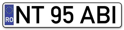 Placuta inmatriculare numar auto  NT-95-ABI, NT 95 ABI, NT95ABI