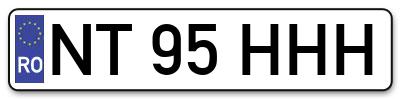 Placuta inmatriculare numar auto  NT-95-HHH, NT 95 HHH, NT95HHH