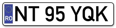 Placuta inmatriculare numar auto  NT-95-YQK, NT 95 YQK, NT95YQK