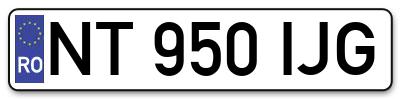 Placuta inmatriculare numar auto  NT-950-IJG, NT 950 IJG, NT950IJG