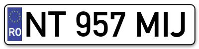 Placuta inmatriculare numar auto  NT-957-MIJ, NT 957 MIJ, NT957MIJ