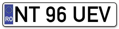 Placuta inmatriculare numar auto  NT-96-UEV, NT 96 UEV, NT96UEV