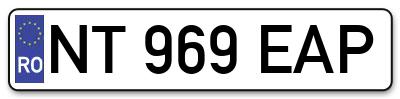 Placuta inmatriculare numar auto  NT-969-EAP, NT 969 EAP, NT969EAP