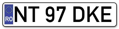 Placuta inmatriculare numar auto  NT-97-DKE, NT 97 DKE, NT97DKE