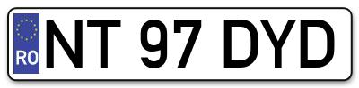 Placuta inmatriculare numar auto  NT-97-DYD, NT 97 DYD, NT97DYD