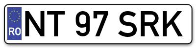 Placuta inmatriculare numar auto  NT-97-SRK, NT 97 SRK, NT97SRK
