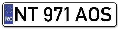 Placuta inmatriculare numar auto  NT-971-AOS, NT 971 AOS, NT971AOS