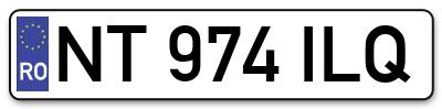 Placuta inmatriculare numar auto  NT-974-ILQ, NT 974 ILQ, NT974ILQ