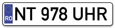 Placuta inmatriculare numar auto  NT-978-UHR, NT 978 UHR, NT978UHR