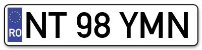 Placuta inmatriculare numar auto  NT-98-YMN, NT 98 YMN, NT98YMN