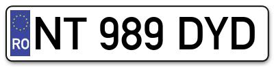 Placuta inmatriculare numar auto  NT-989-DYD, NT 989 DYD, NT989DYD