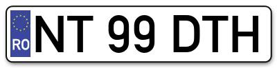 Placuta inmatriculare numar auto  NT-99-DTH, NT 99 DTH, NT99DTH