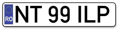Placuta inmatriculare numar auto  NT-99-ILP, NT 99 ILP, NT99ILP