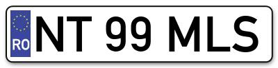 Placuta inmatriculare numar auto  NT-99-MLS, NT 99 MLS, NT99MLS