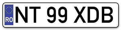 Placuta inmatriculare numar auto  NT-99-XDB, NT 99 XDB, NT99XDB