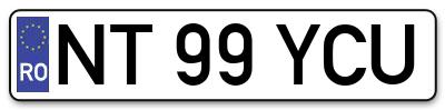 Placuta inmatriculare numar auto  NT-99-YCU, NT 99 YCU, NT99YCU