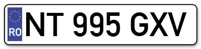 Placuta inmatriculare numar auto  NT-995-GXV, NT 995 GXV, NT995GXV