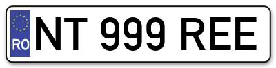 Placuta inmatriculare numar auto  NT-999-REE, NT 999 REE, NT999REE