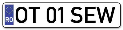 Placuta inmatriculare numar auto  OT-01-SEW, OT 01 SEW, OT01SEW