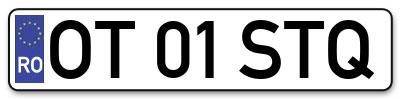 Placuta inmatriculare numar auto  OT-01-STQ, OT 01 STQ, OT01STQ