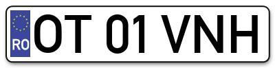 Placuta inmatriculare numar auto  OT-01-VNH, OT 01 VNH, OT01VNH