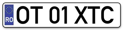 Placuta inmatriculare numar auto  OT-01-XTC, OT 01 XTC, OT01XTC