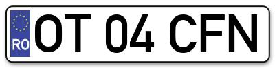 Placuta inmatriculare numar auto  OT-04-CFN, OT 04 CFN, OT04CFN