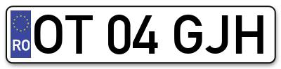 Placuta inmatriculare numar auto  OT-04-GJH, OT 04 GJH, OT04GJH