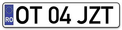 Placuta inmatriculare numar auto  OT-04-JZT, OT 04 JZT, OT04JZT