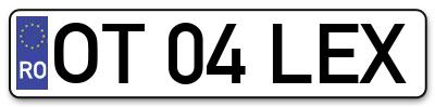 Placuta inmatriculare numar auto  OT-04-LEX, OT 04 LEX, OT04LEX