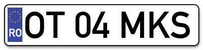 Placuta inmatriculare numar auto  OT-04-MKS, OT 04 MKS, OT04MKS