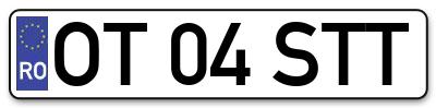 Placuta inmatriculare numar auto  OT-04-STT, OT 04 STT, OT04STT