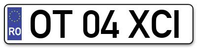 Placuta inmatriculare numar auto  OT-04-XCI, OT 04 XCI, OT04XCI
