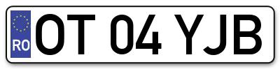 Placuta inmatriculare numar auto  OT-04-YJB, OT 04 YJB, OT04YJB