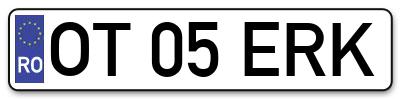 Placuta inmatriculare numar auto  OT-05-ERK, OT 05 ERK, OT05ERK